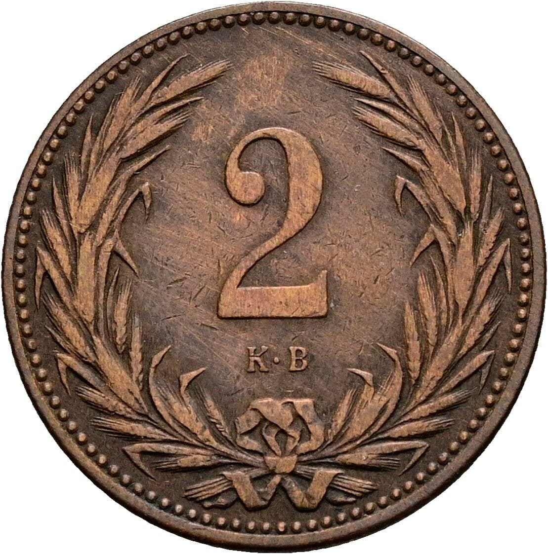 2 Filler Franz Joseph I. 1848-1916 1895 KB, Kremnitz – Vorderseite