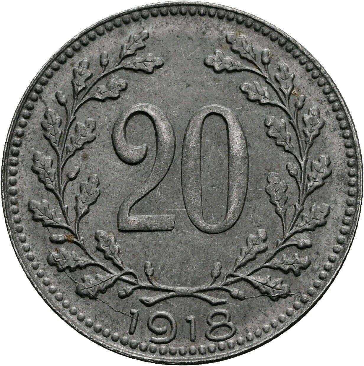 20 Heller Karl I., 1916-1918 1918 – Vorderseite
