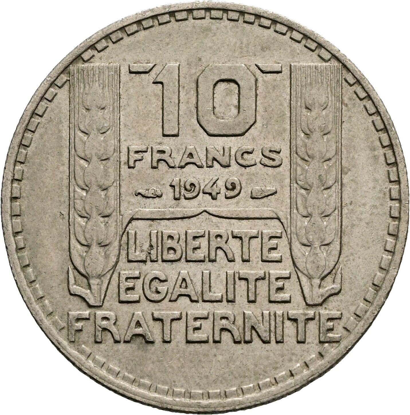 10 Francs 1949 – Vorderseite