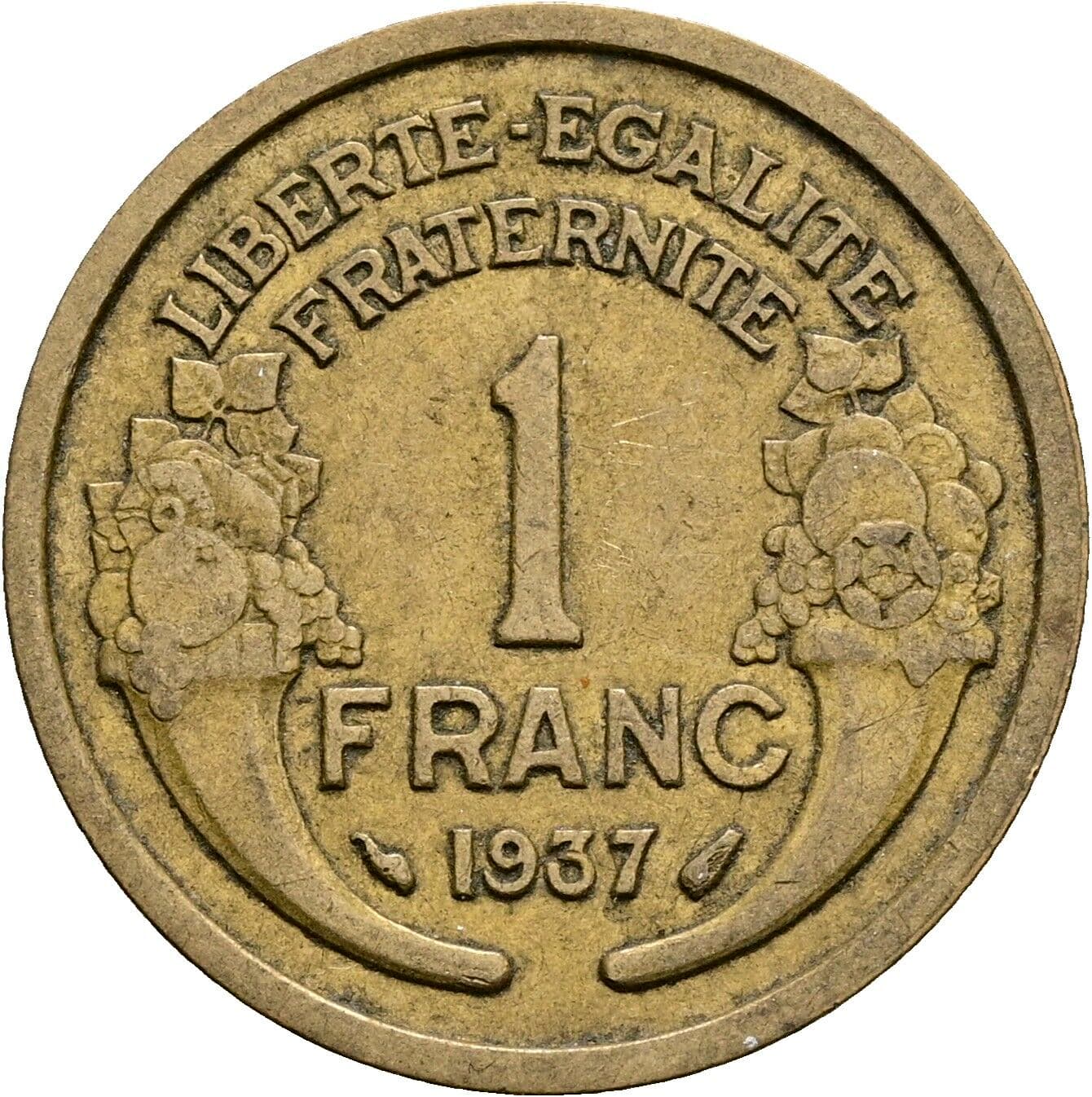 1 Franc 1937 – Vorderseite