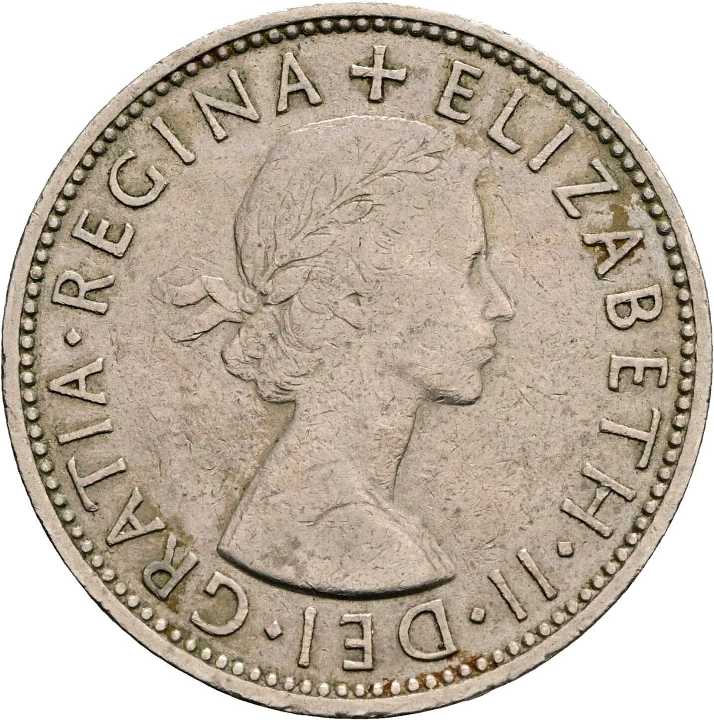 2 Shillings Elisabeth II. 1952-2022 1961 – Vorderseite