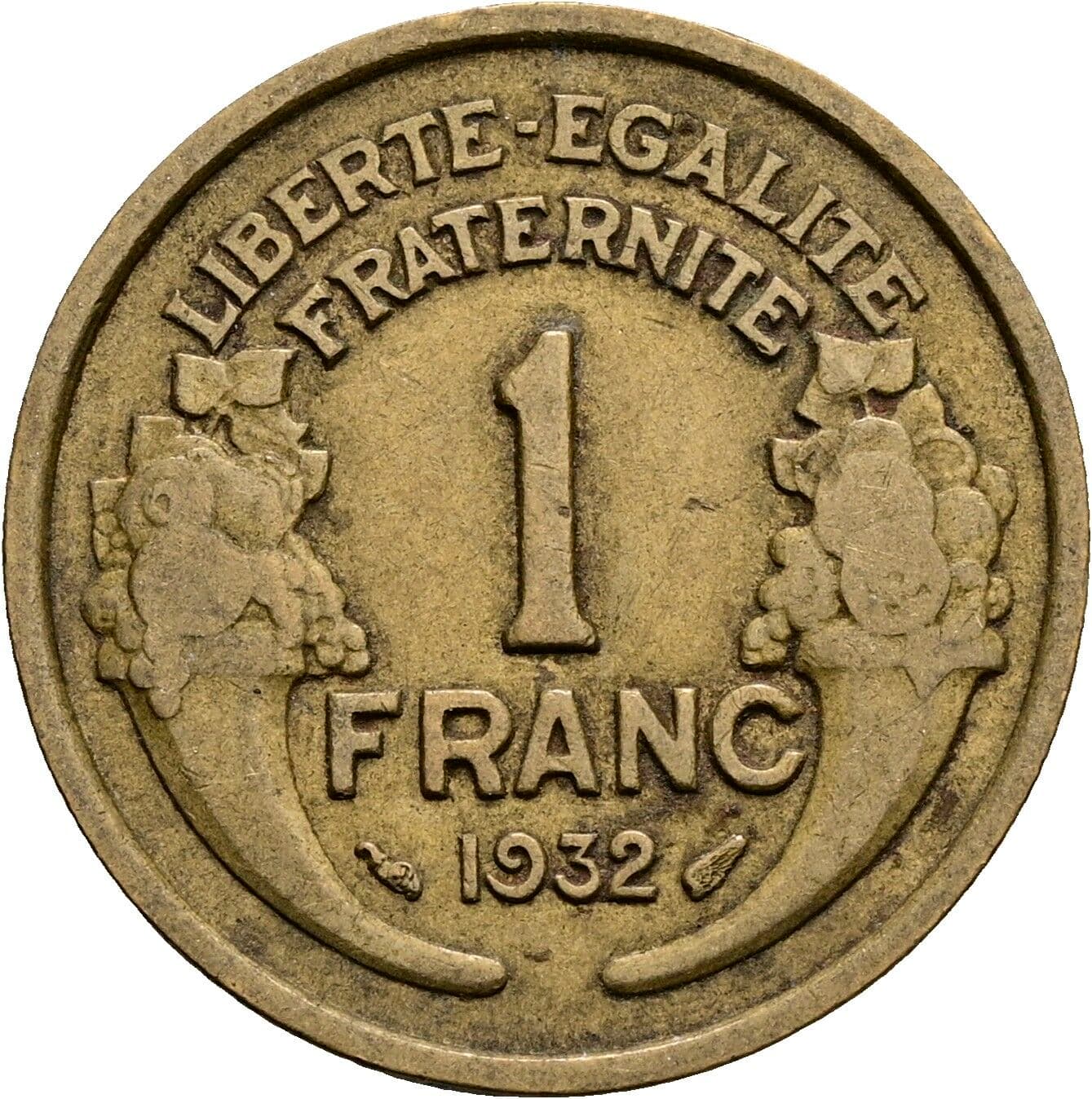 1 Franc 1932 – Vorderseite