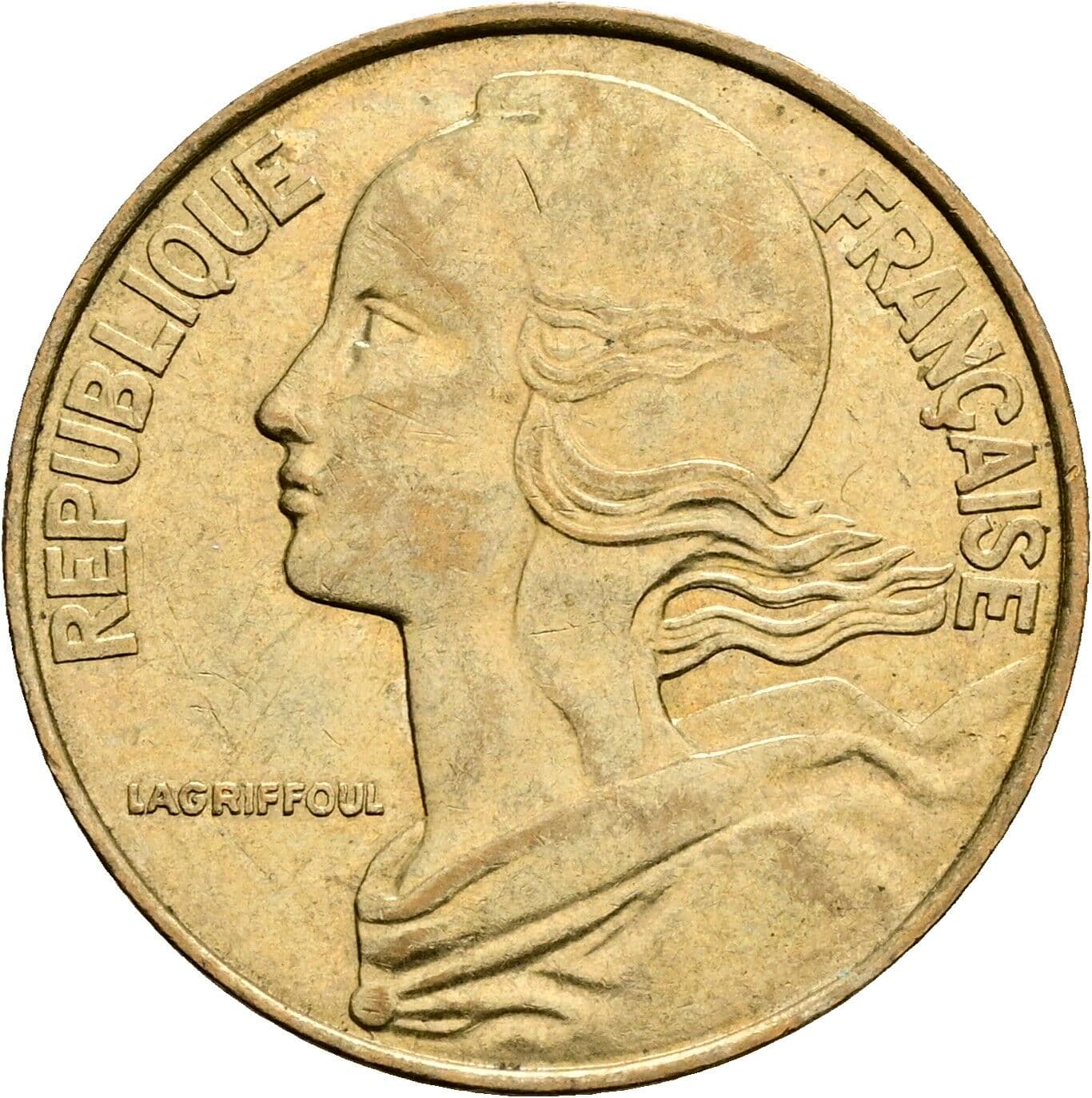 20 Centimes 1989 – Vorderseite