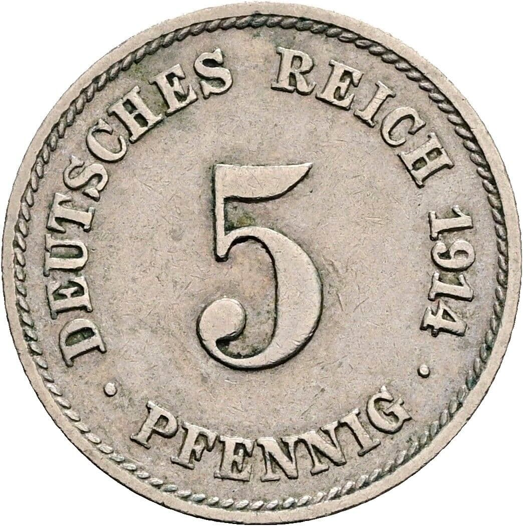 5 Pfennig 1914 F – Vorderseite