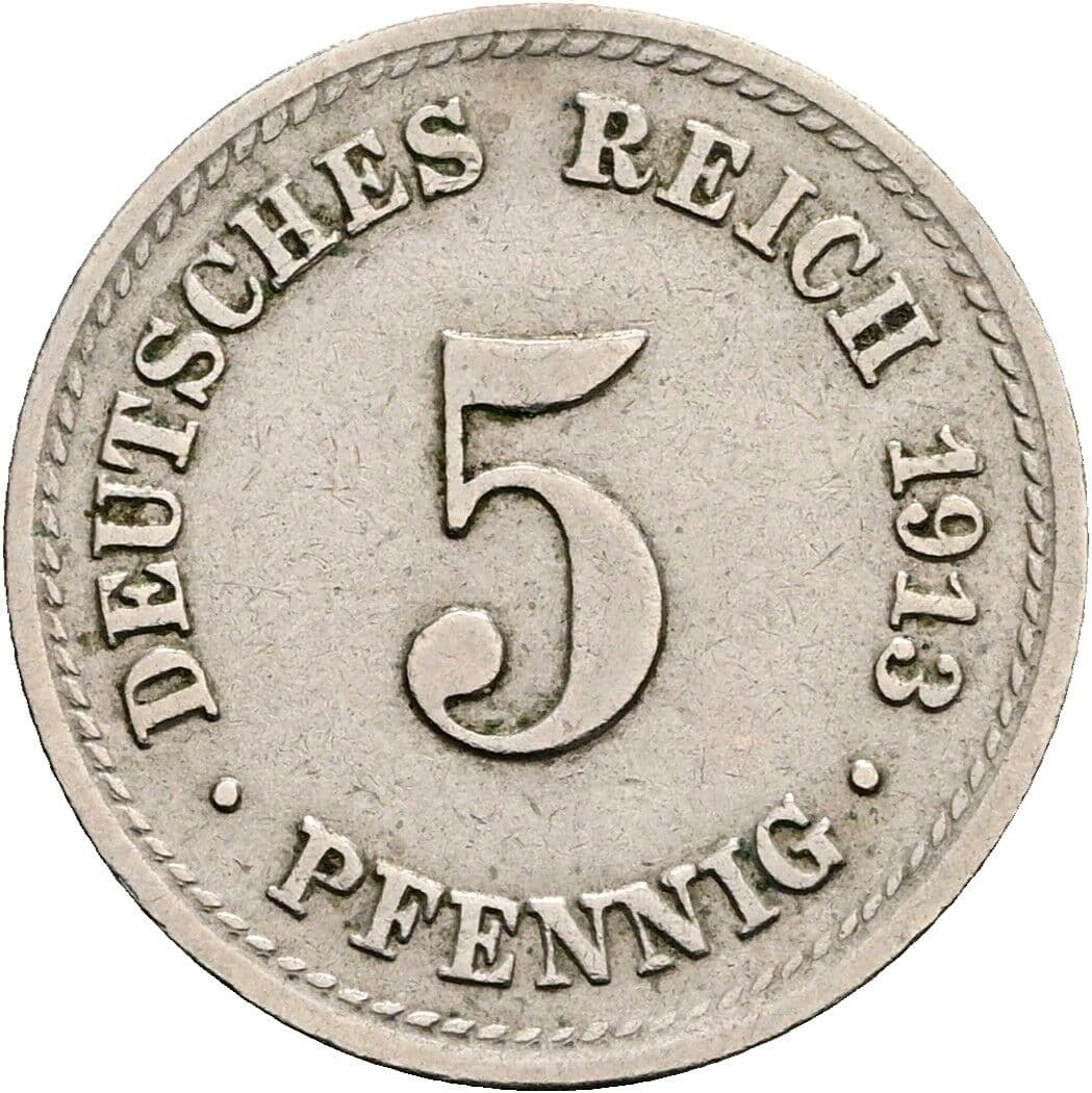 5 Pfennig 1913 A – Vorderseite
