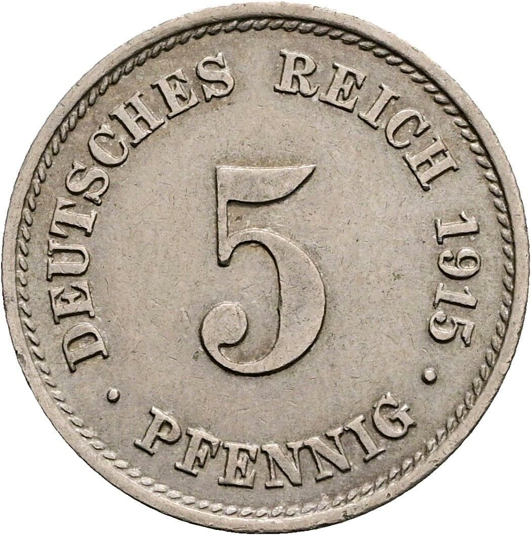 5 Pfennig 1915 G – Vorderseite