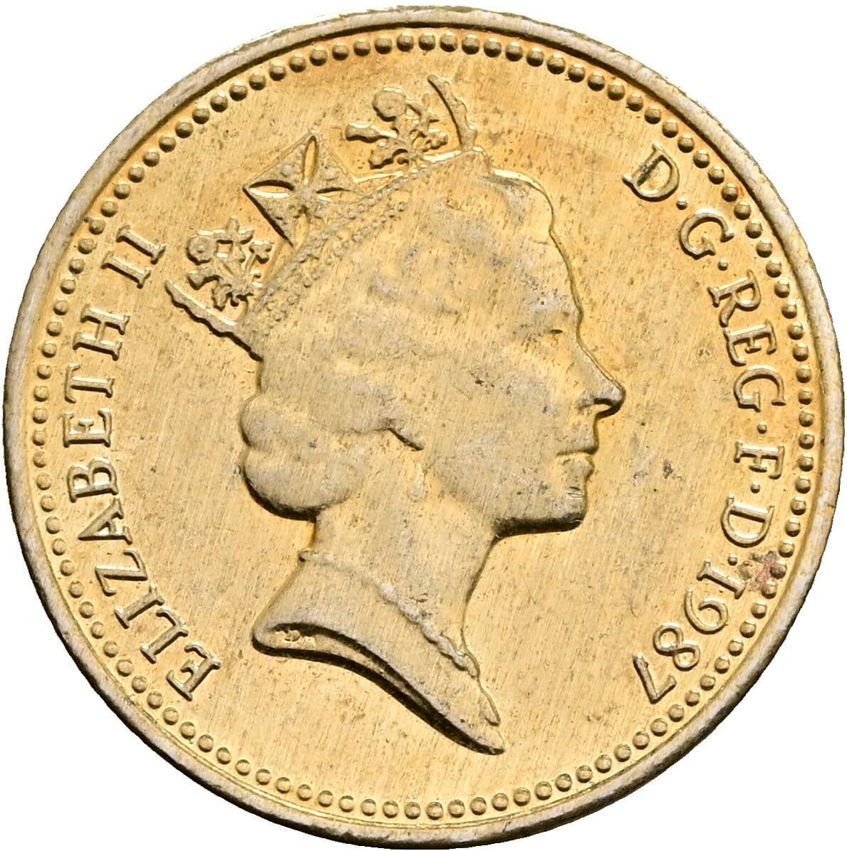 1 Penny Elisabeth II. 1952-2022 1987 – Vorderseite