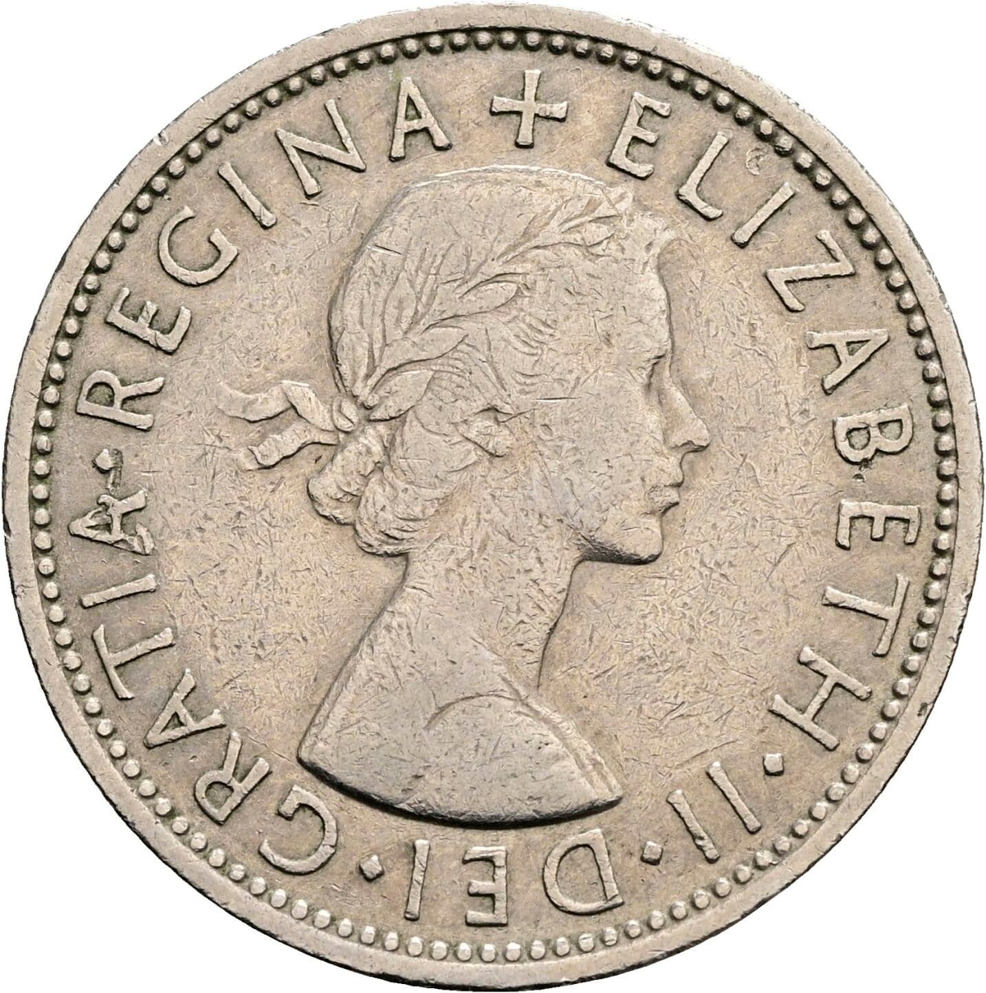 2 Shillings Elisabeth II. 1952-2022 1966 – Vorderseite