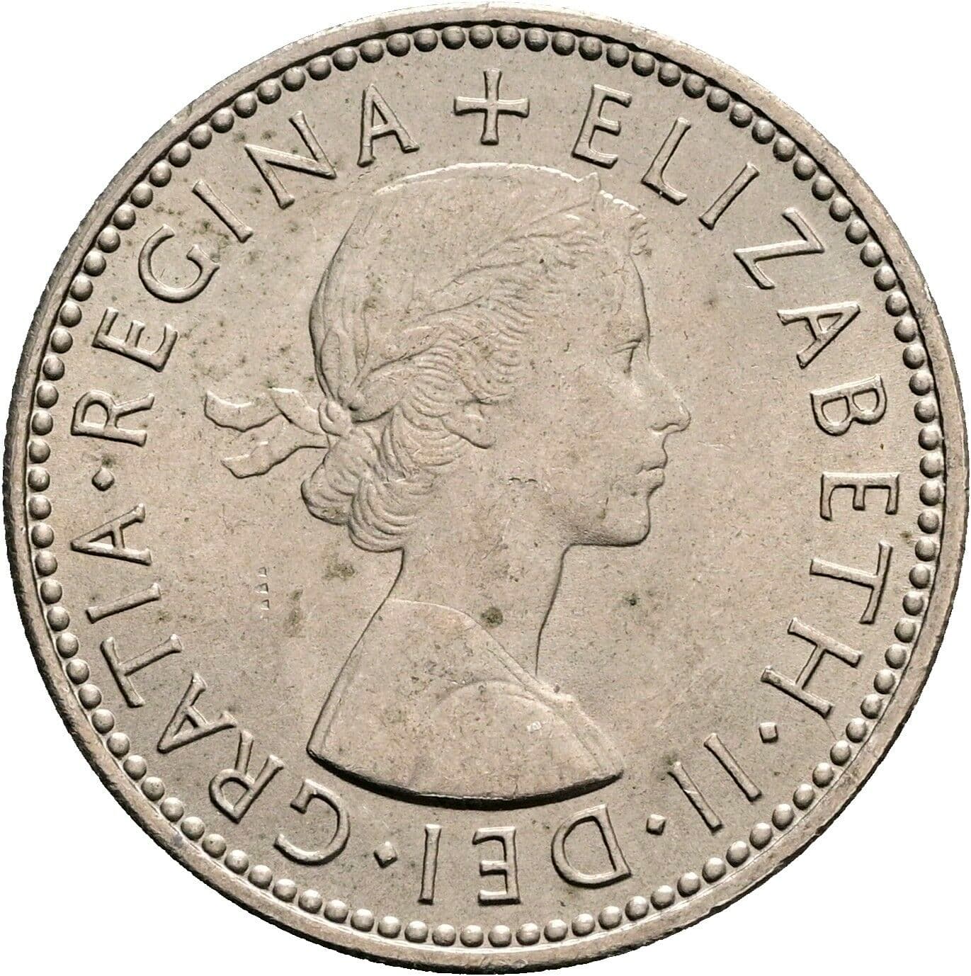 One Shilling Elisabeth II. 1952-2022 1966 – Vorderseite