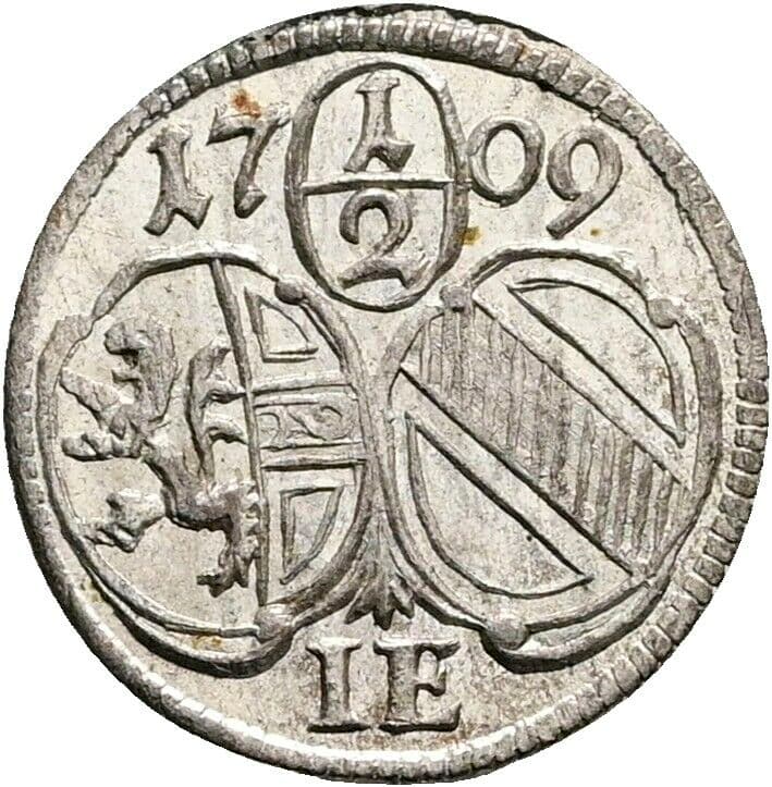 1/2 Kreuzer Johann Ernst Thun-Hohenstein 1687-1709 1709 – Vorderseite