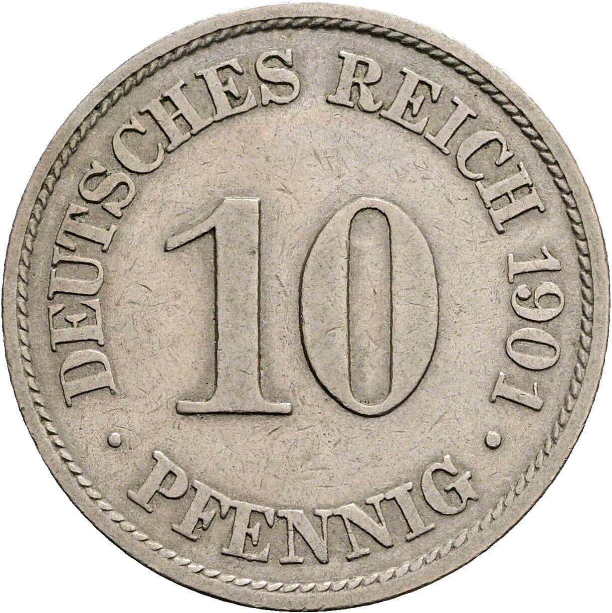 10 Pfennig 1901 A – Vorderseite