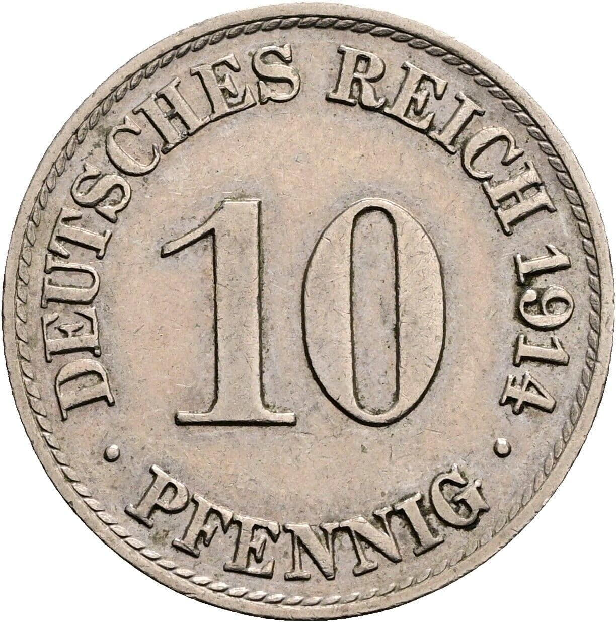 10 Pfennig 1914 A – Vorderseite