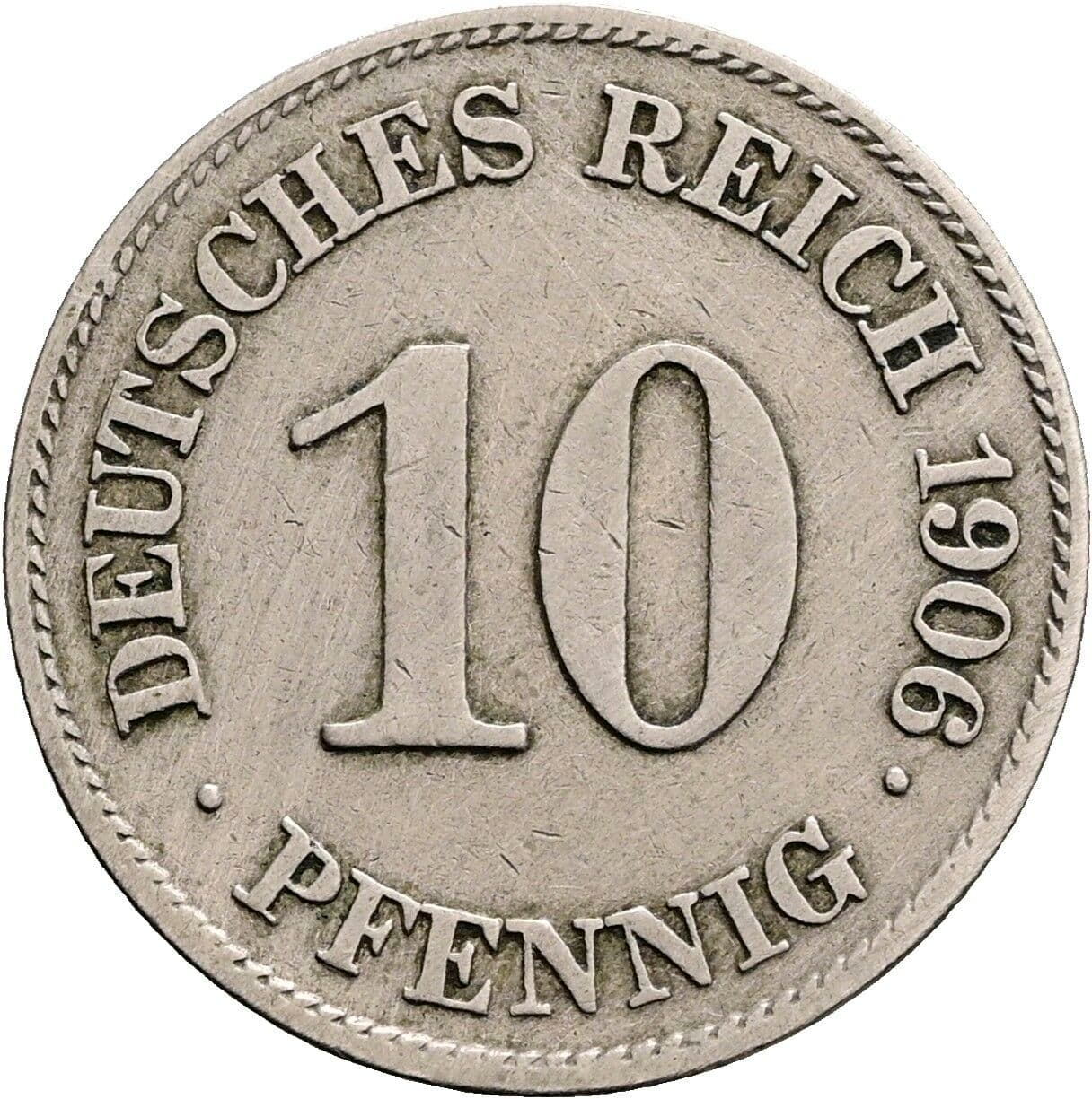 10 Pfennig 1906 E – Vorderseite