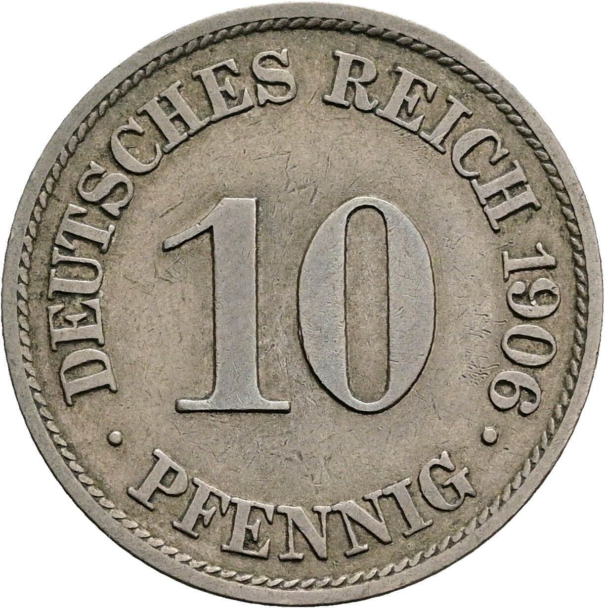 10 Pfennig 1906 A – Vorderseite