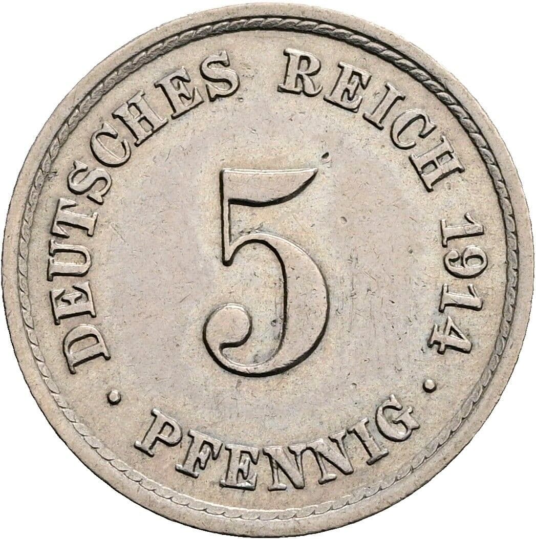 5 Pfennig 1914 A – Vorderseite
