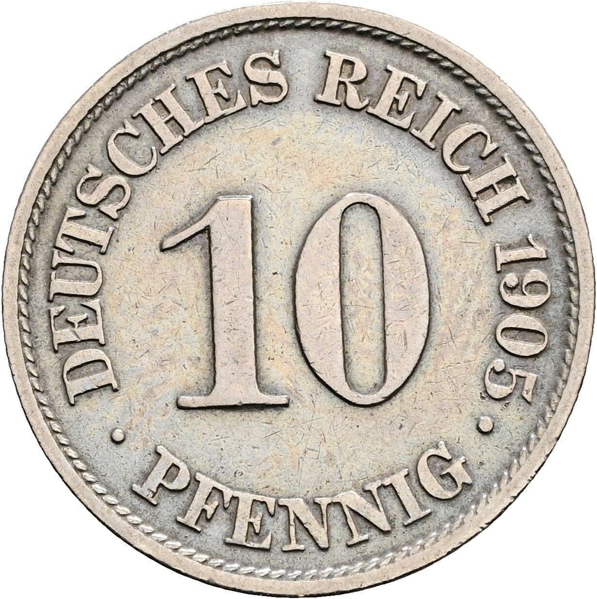 10 Pfennig 1905 A – Vorderseite