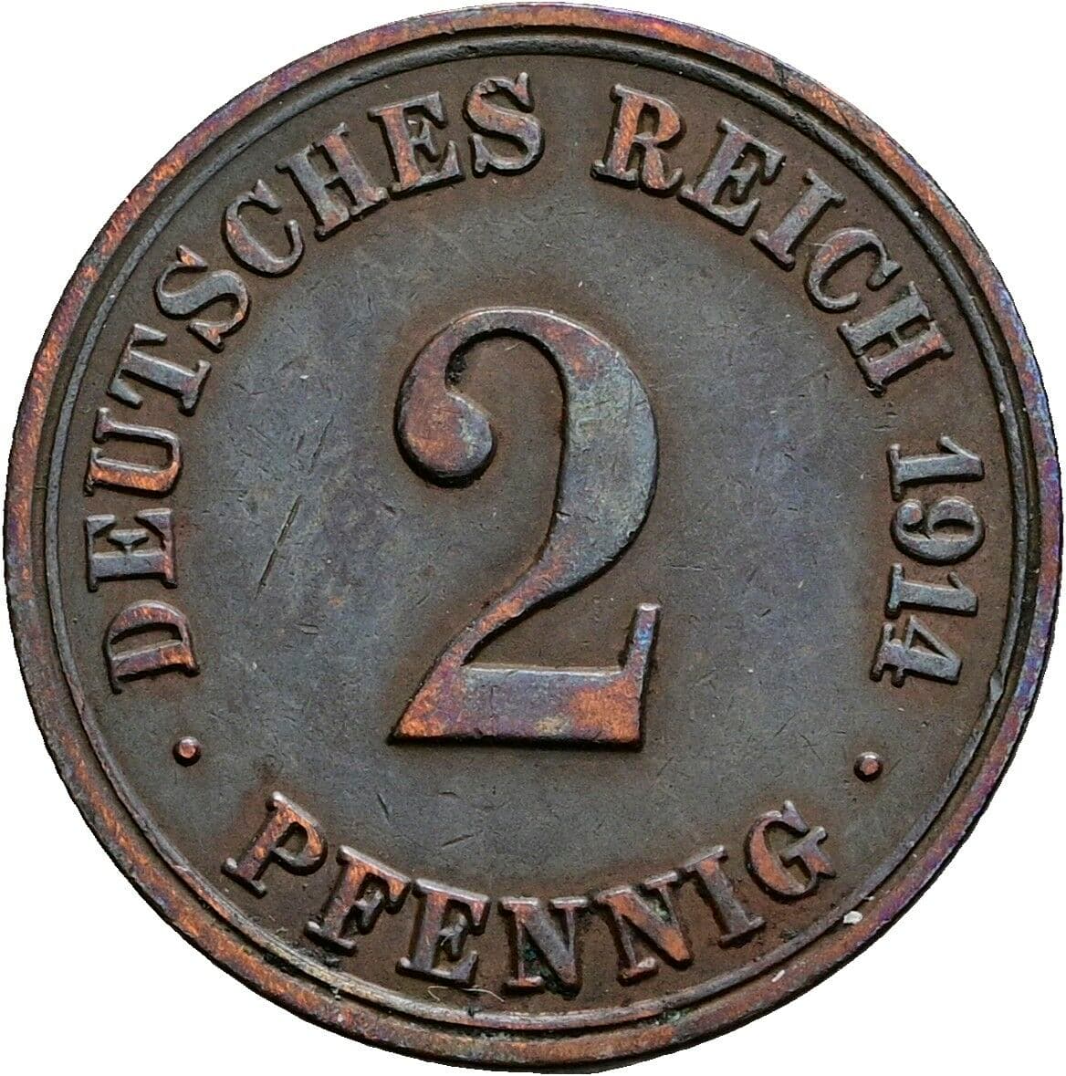 2 Pfennig 1914 A – Vorderseite