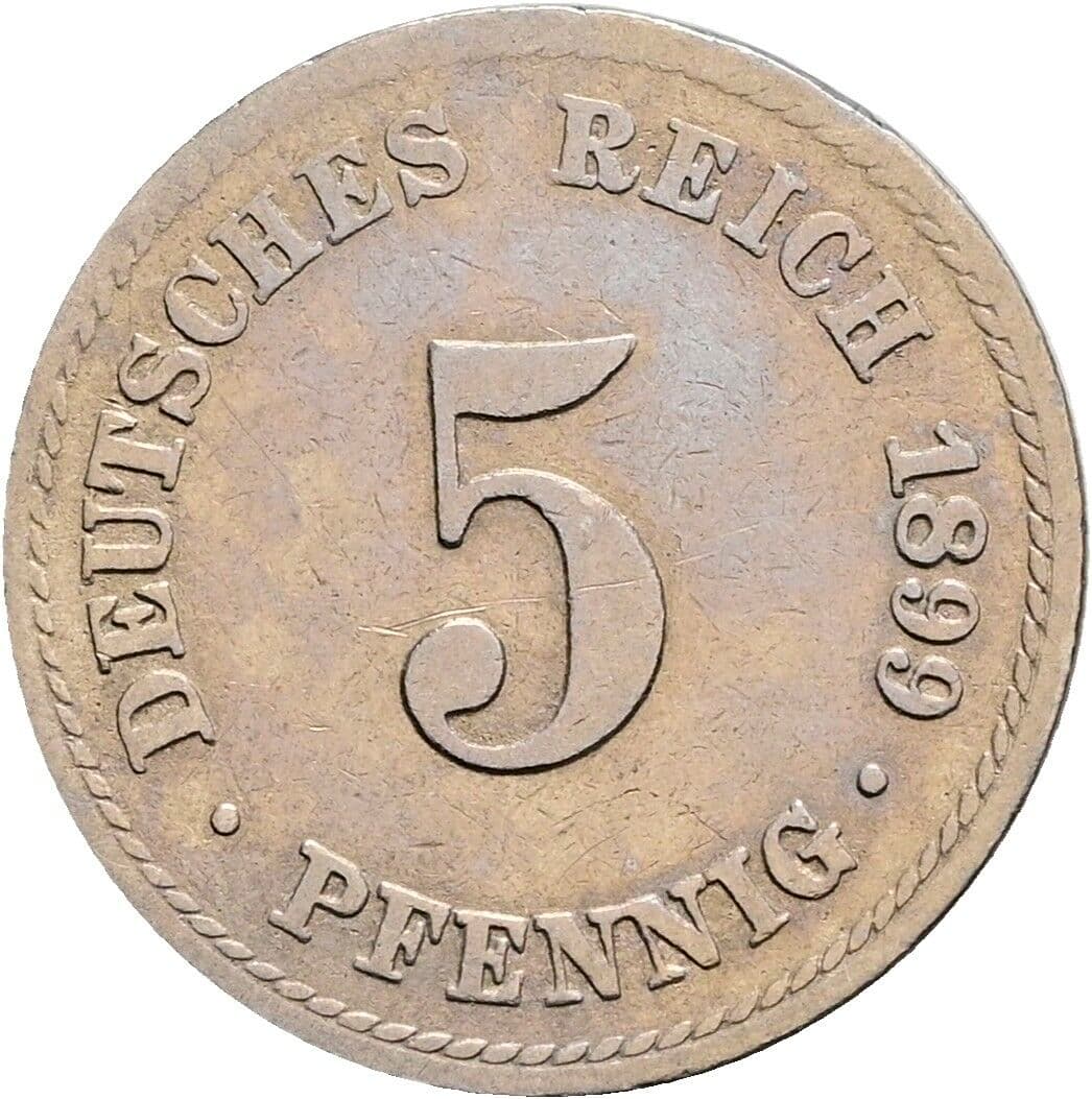 5 Pfennig 1899 A – Vorderseite
