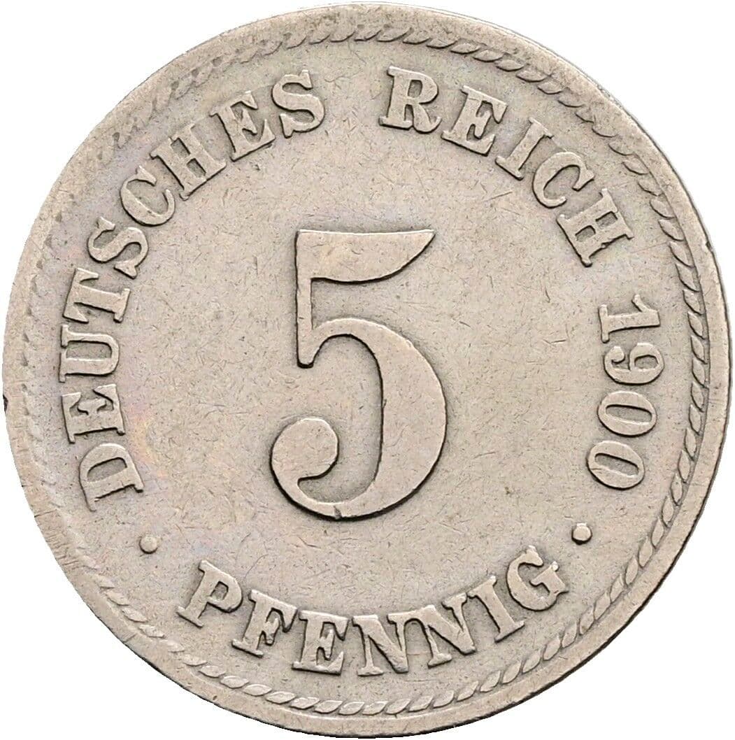 5 Pfennig 1900 A – Vorderseite