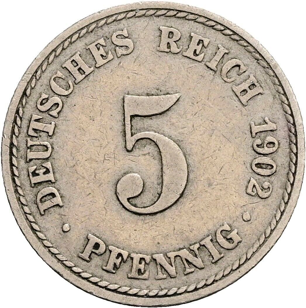 5 Pfennig 1902 A – Vorderseite
