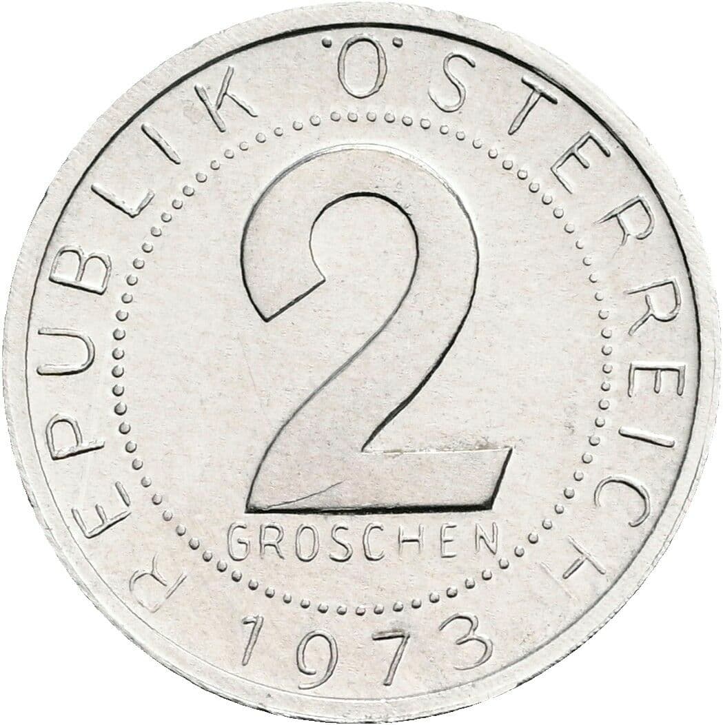 2 Groschen 1973 – Vorderseite