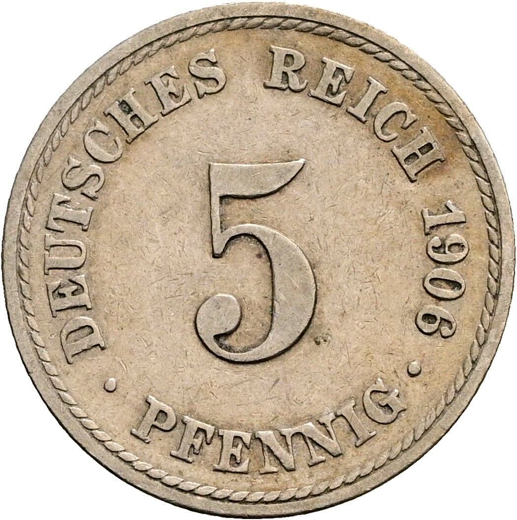 5 Pfennig 1906 A – Vorderseite