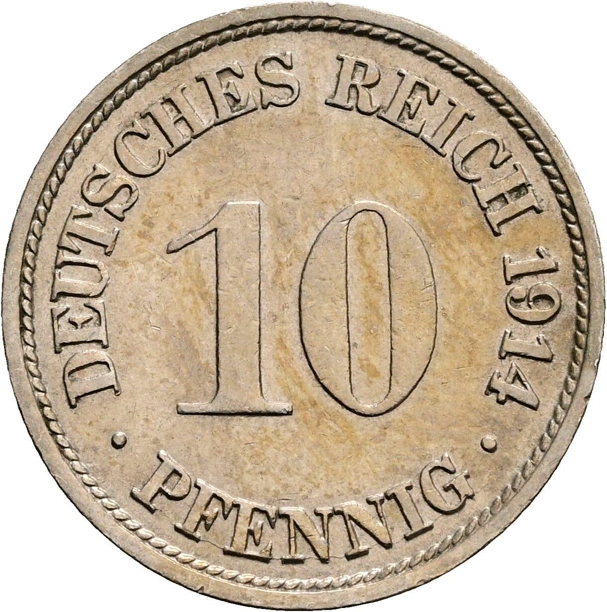 10 Pfennig 1914 F – Vorderseite