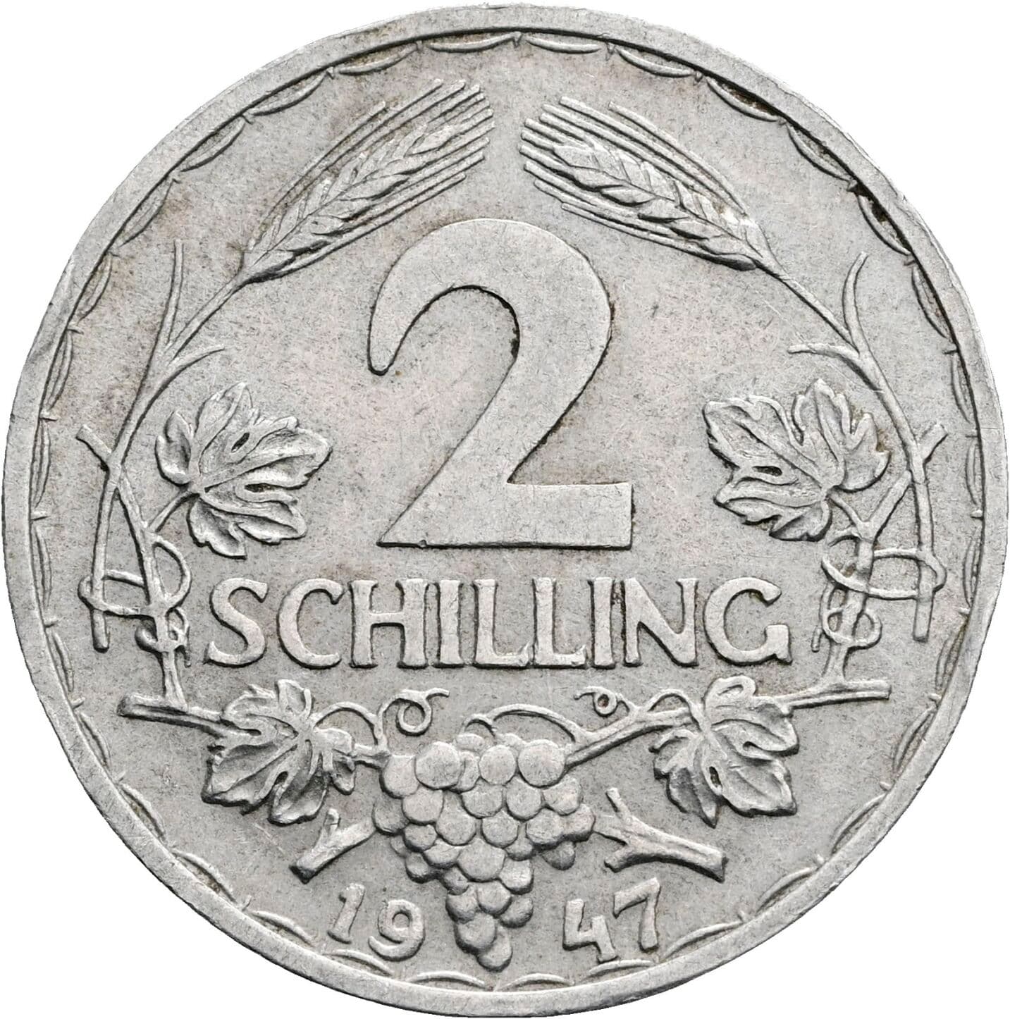 2 Schilling 1947 – Vorderseite