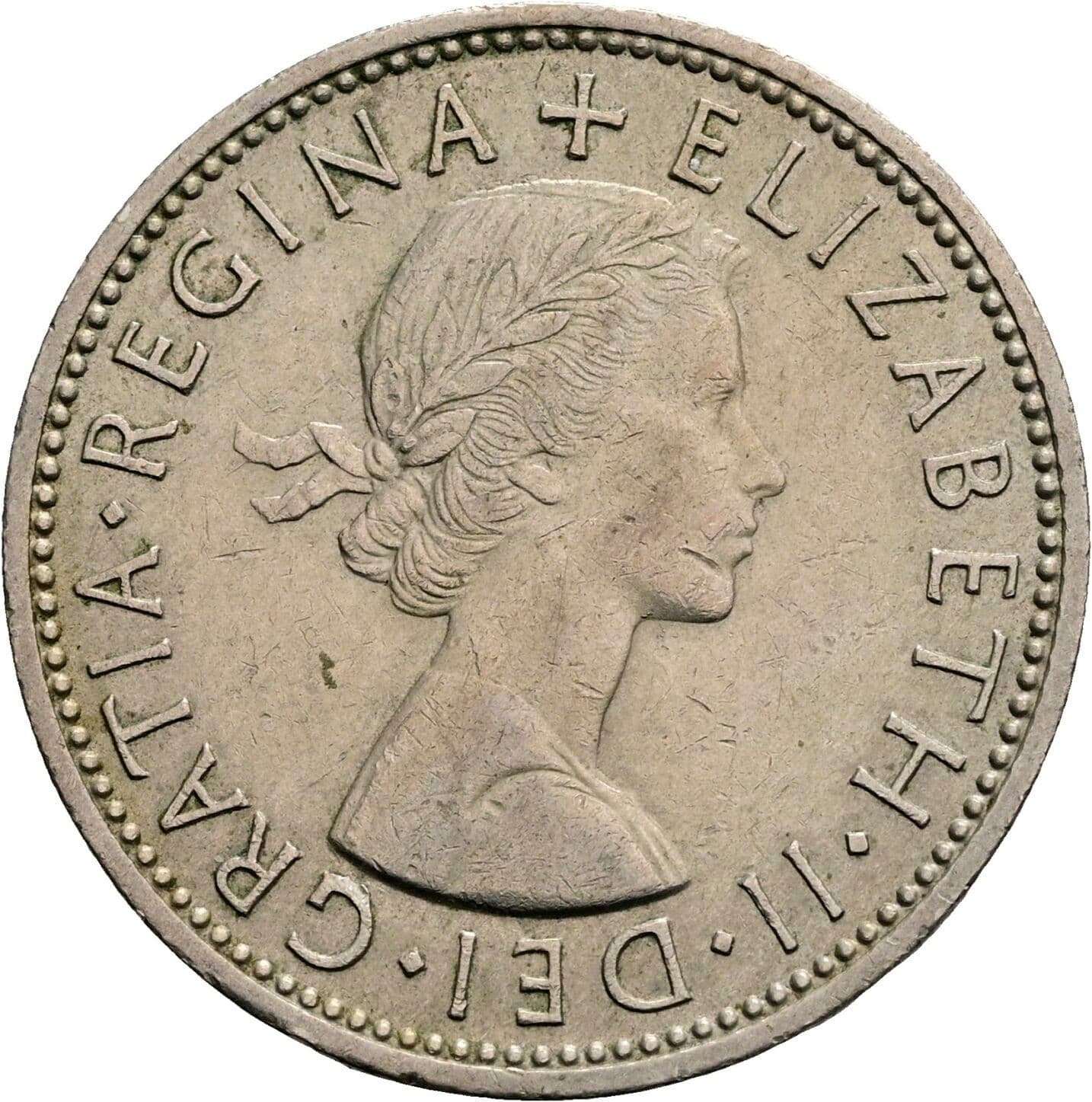 2 Shillings Elisabeth II. 1952-2022 1961 – Vorderseite