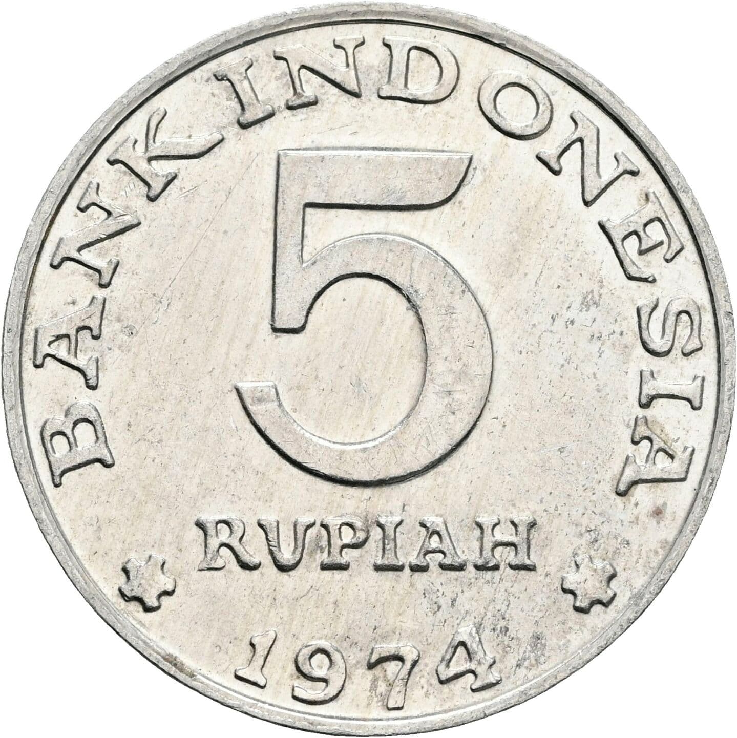 5 Rupiah 1974 – Vorderseite