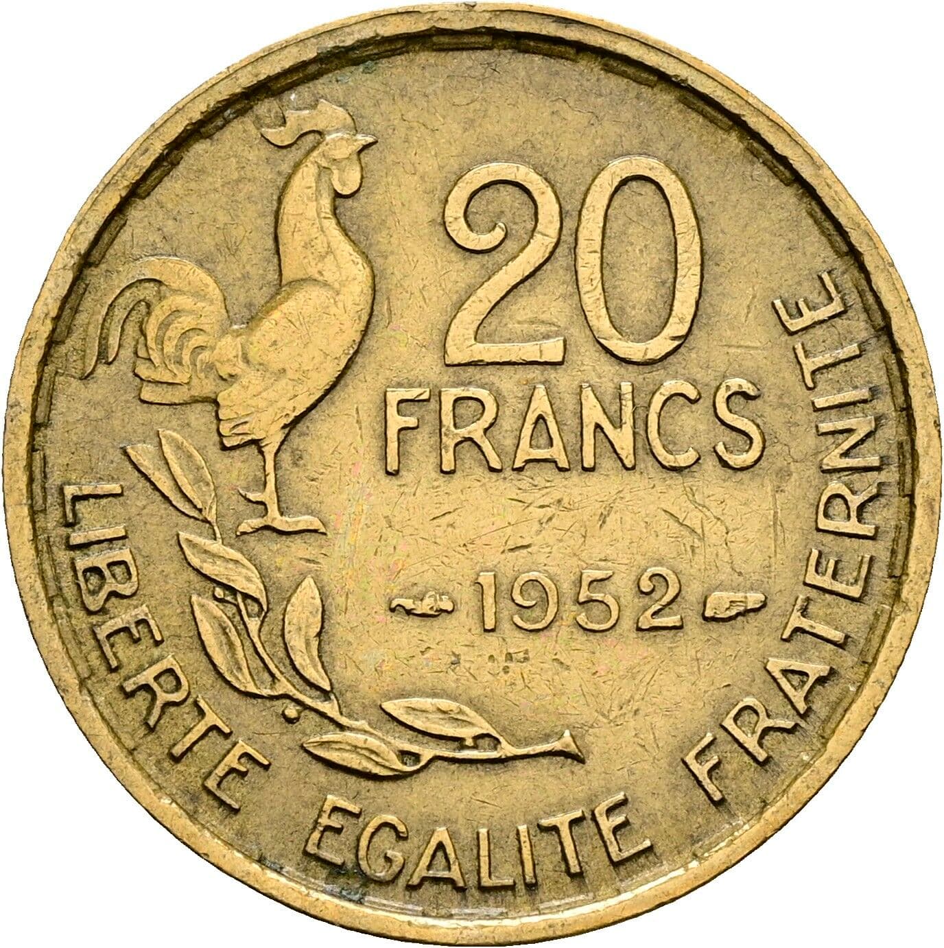 20 Francs 1952 – Vorderseite