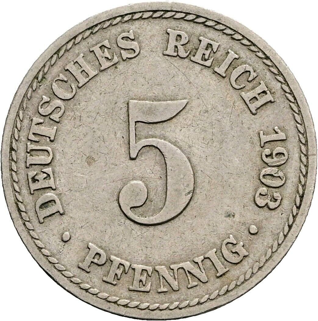 5 Pfennig 1903 A – Vorderseite