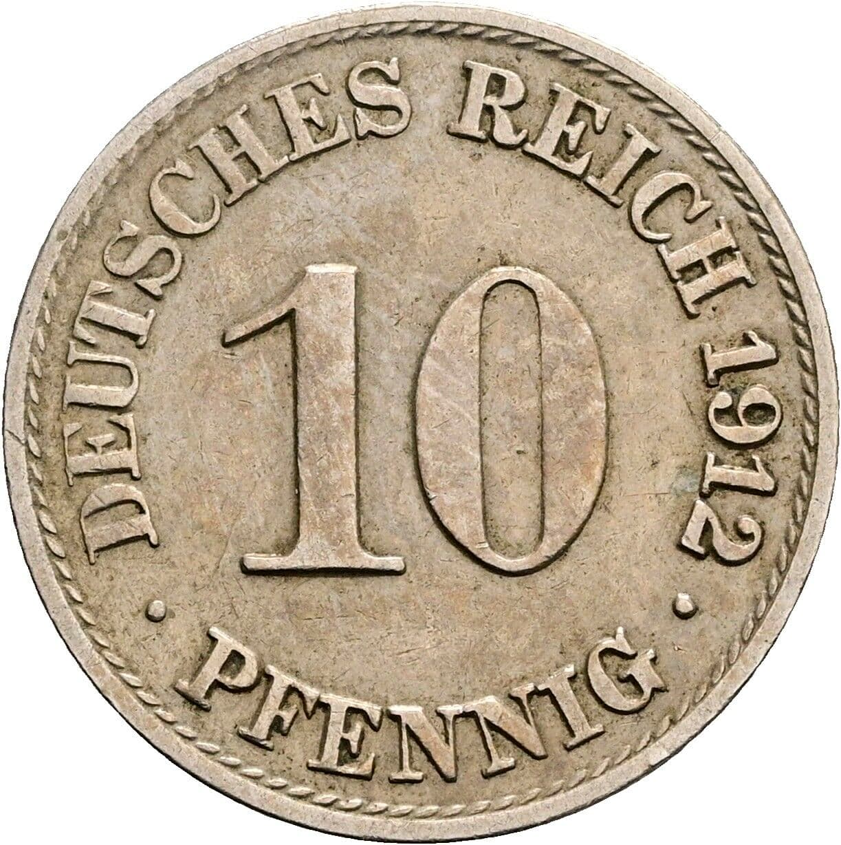 10 Pfennig 1912 A – Vorderseite