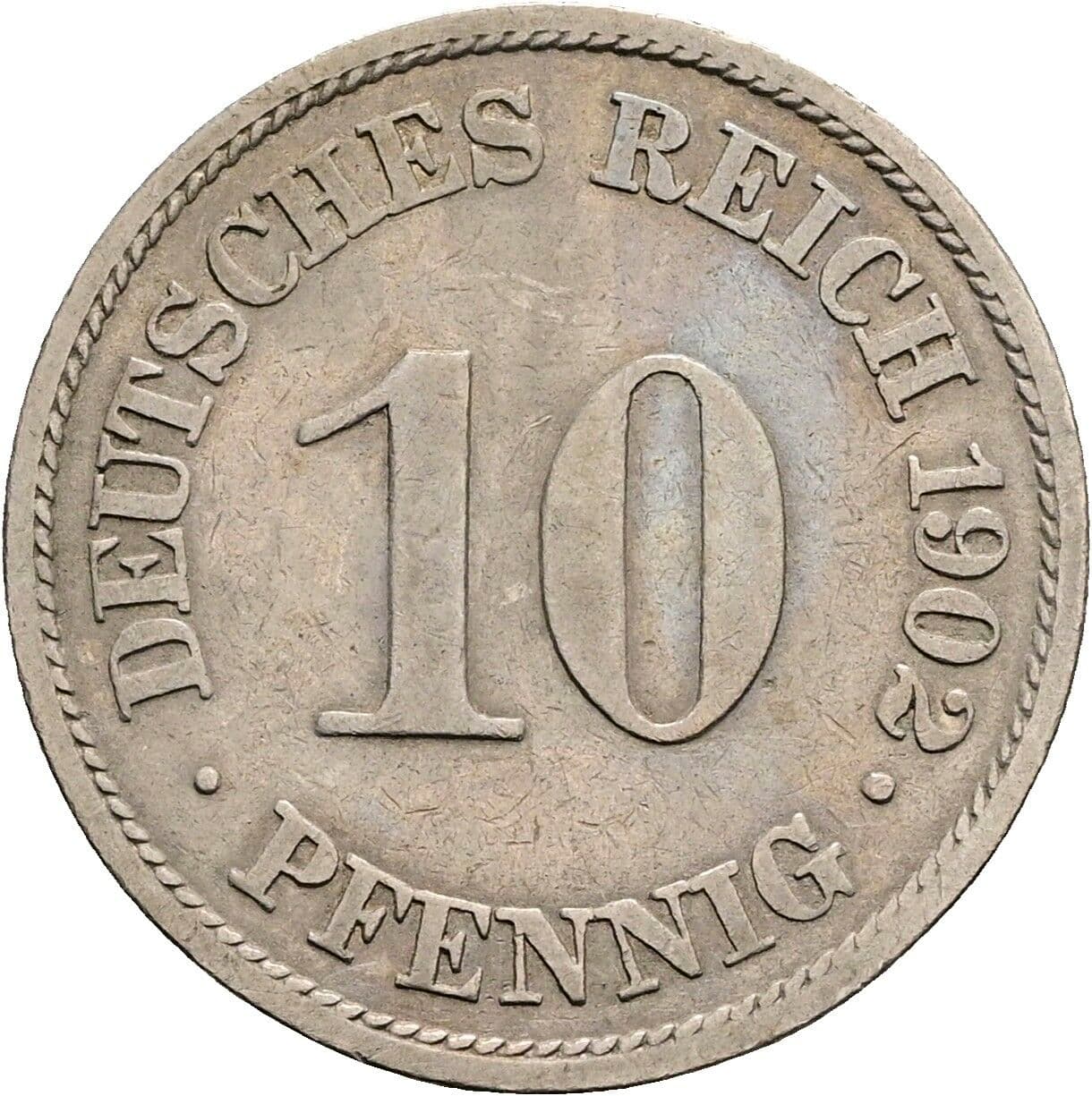 10 Pfennig 1902 A – Vorderseite