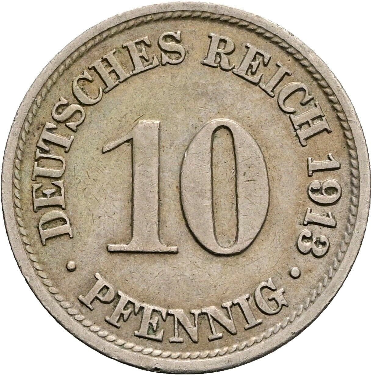 10 Pfennig 1913 F – Vorderseite