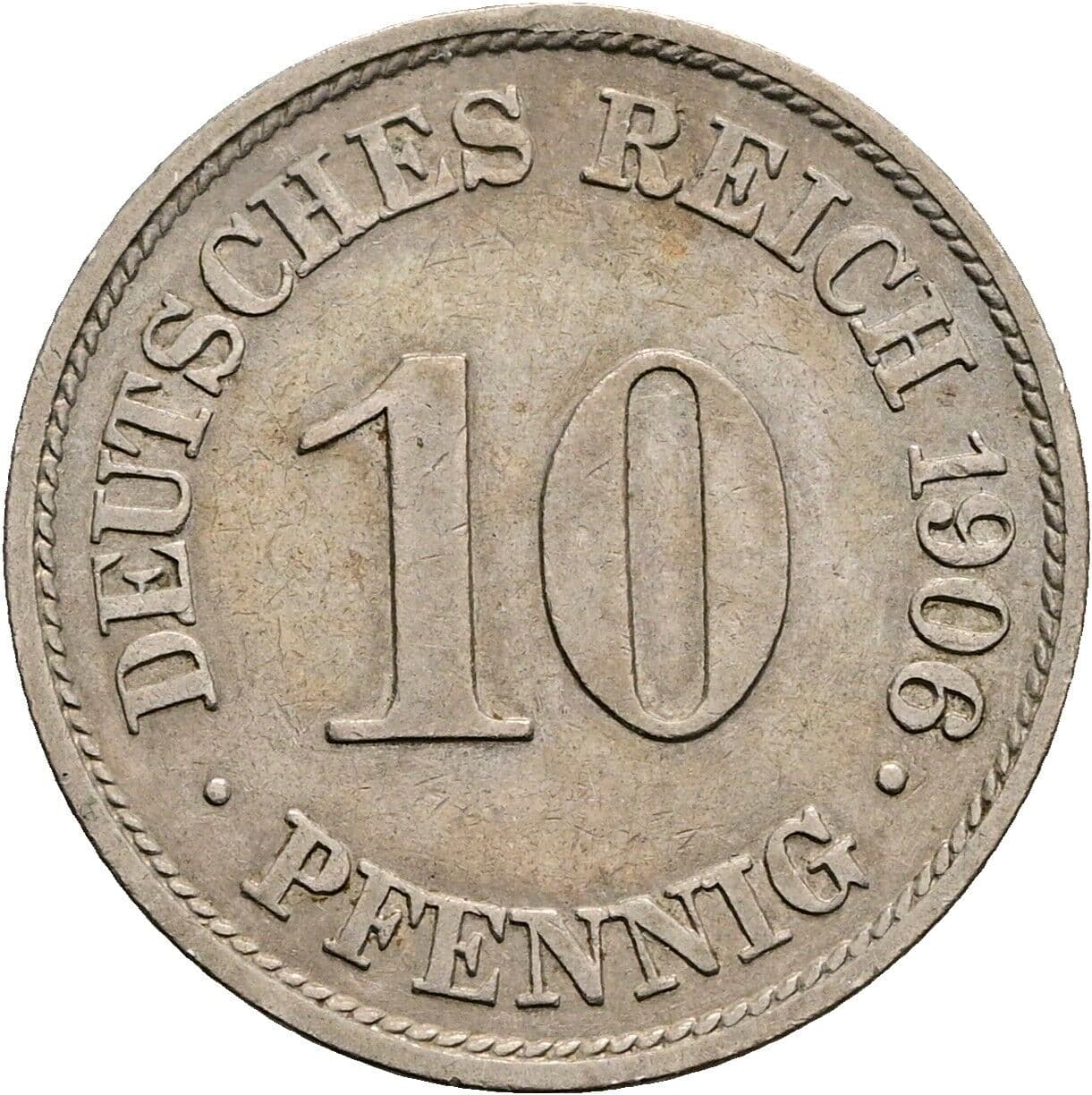 10 Pfennig 1906 A – Vorderseite