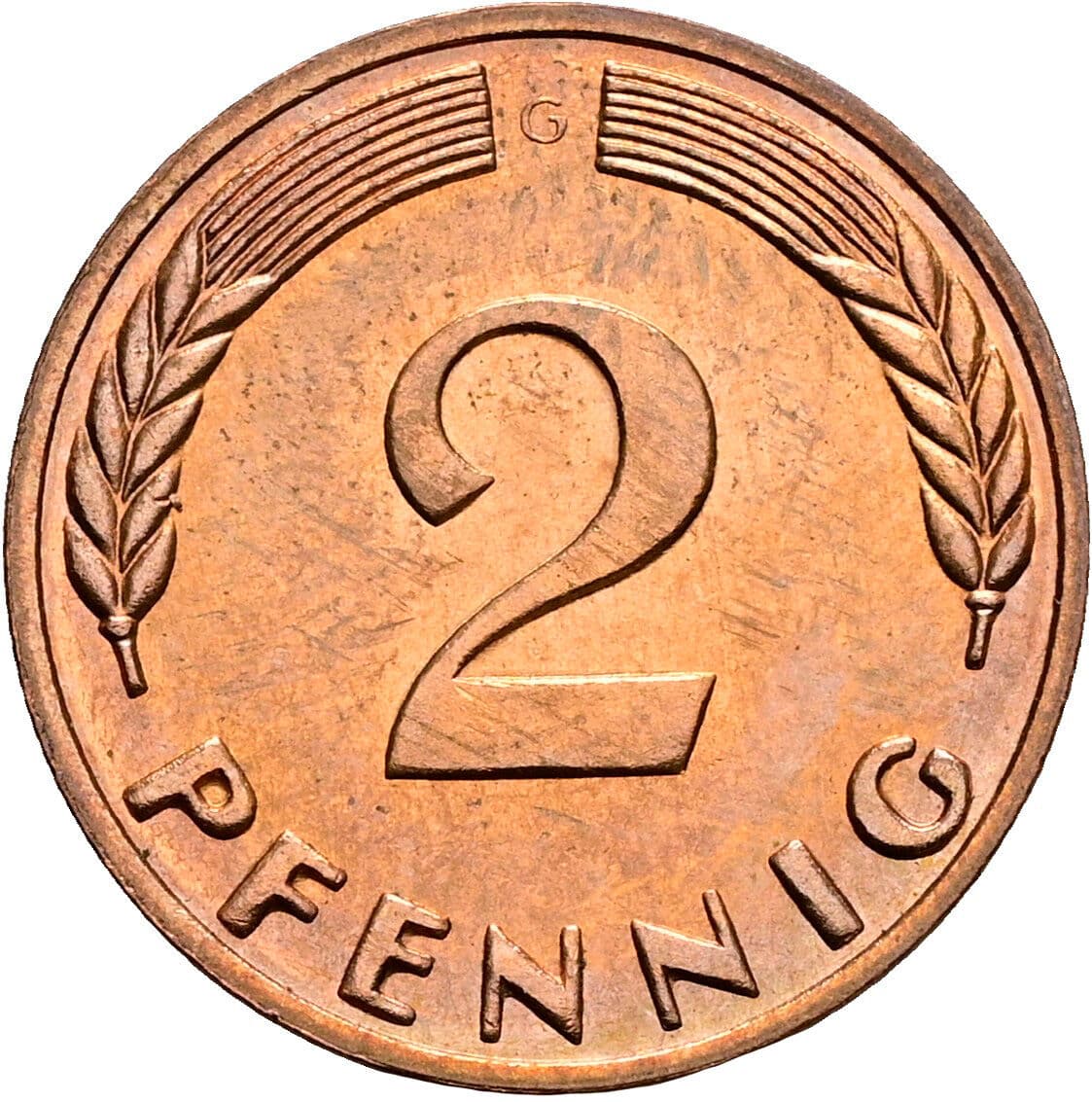 2 Pfennig 1965 G – Vorderseite