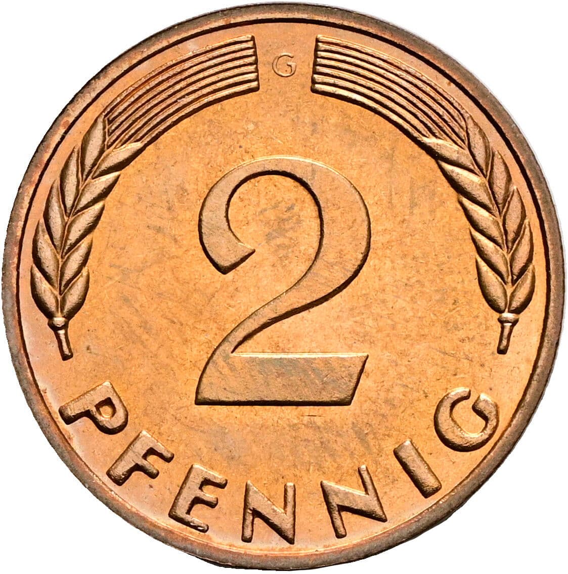2 Pfennig 1965 G – Vorderseite