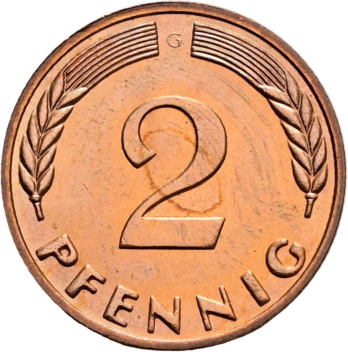 2 Pfennig 1965 G – Vorderseite