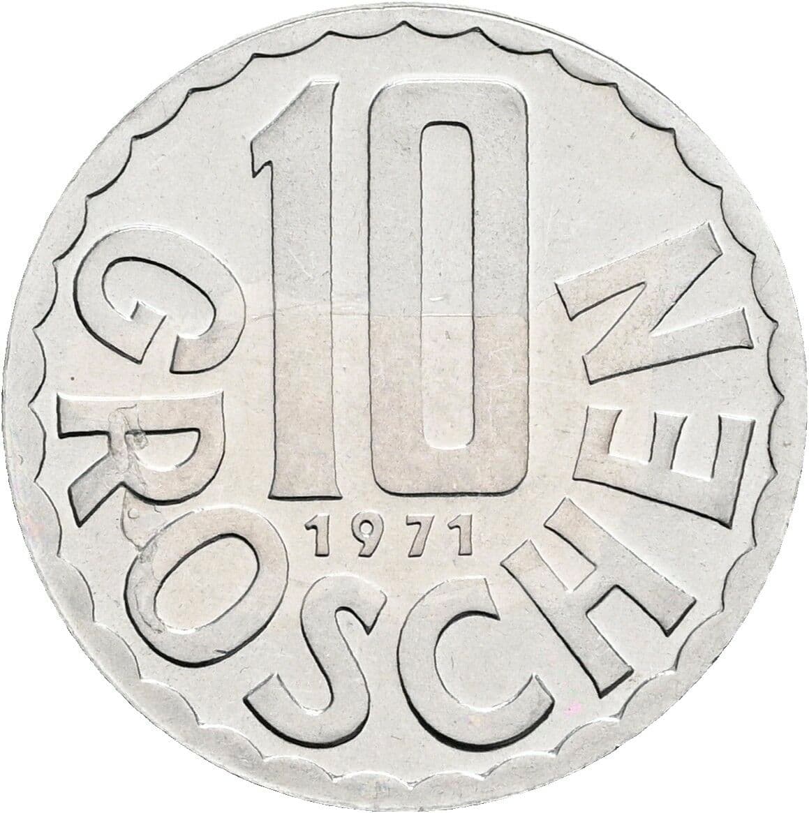 10 Groschen 1971 – Vorderseite