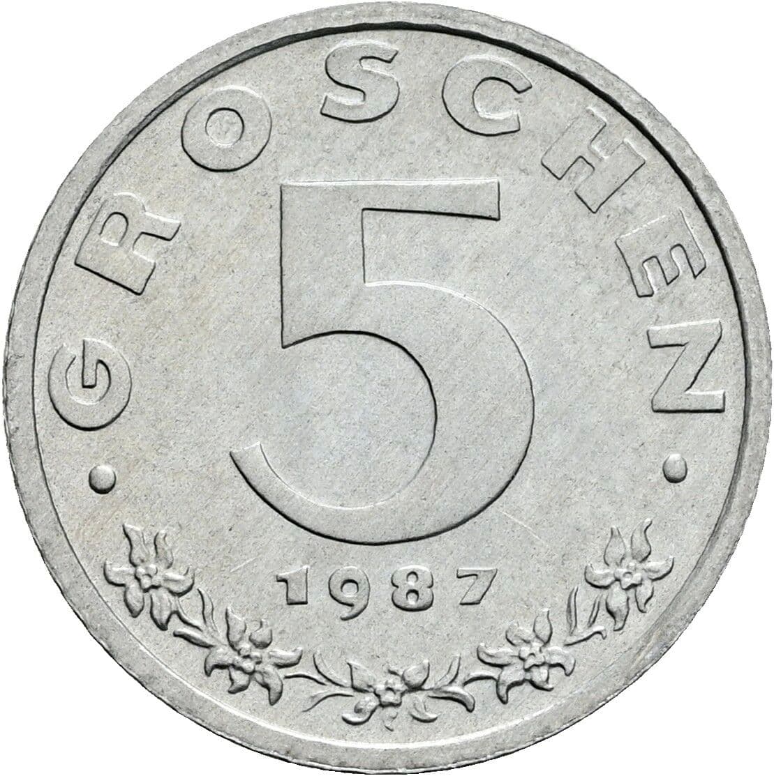 5 Groschen 1987 – Vorderseite