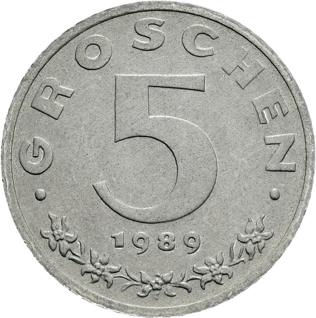 5 Groschen 1989 – Vorderseite