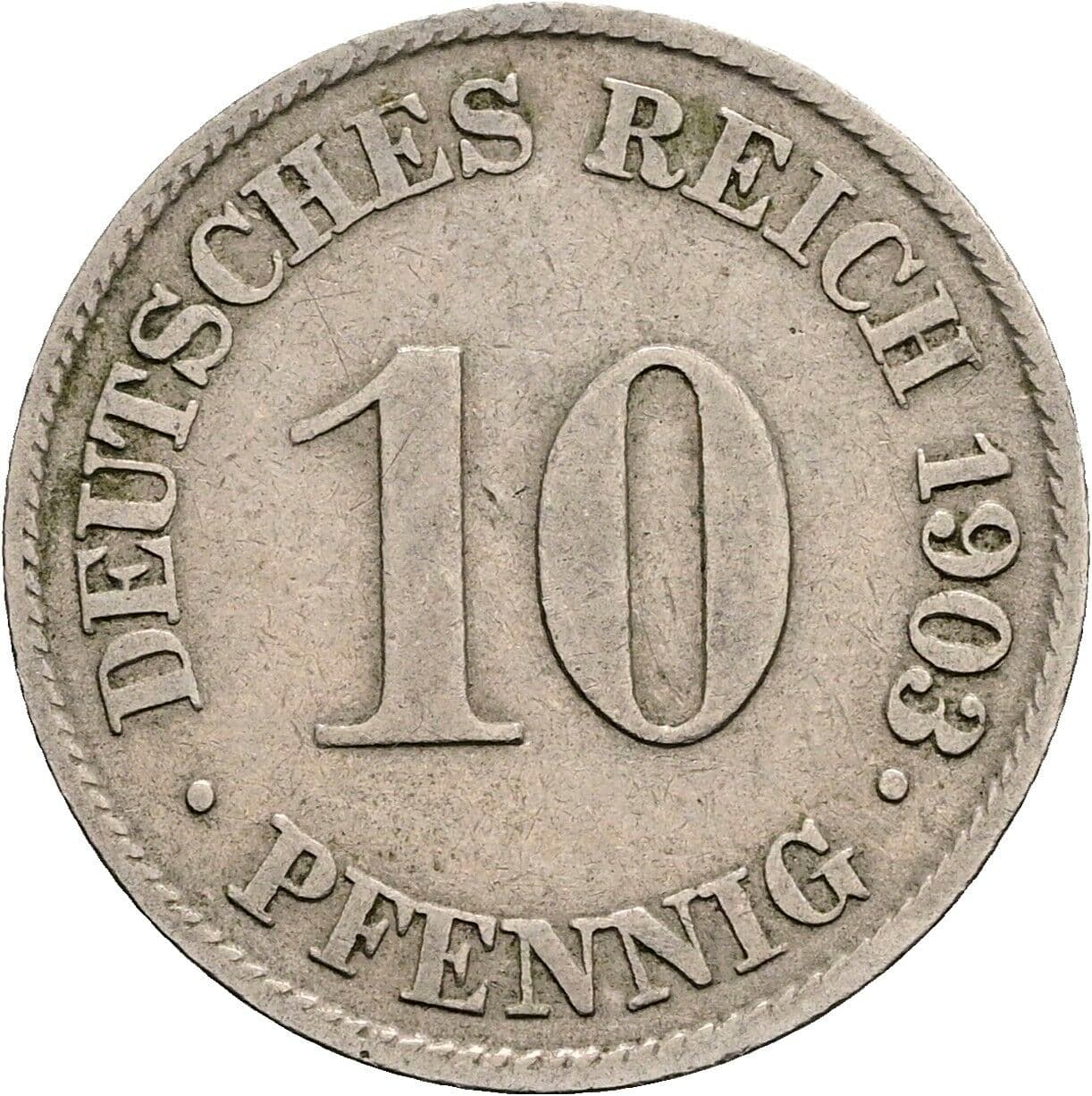 10 Pfennig 1903 J – Vorderseite
