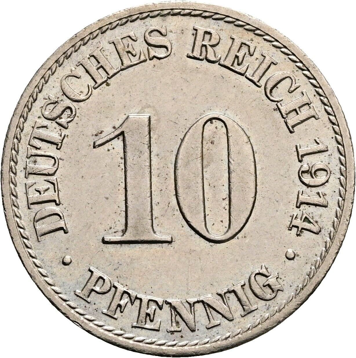 10 Pfennig 1914 A – Vorderseite
