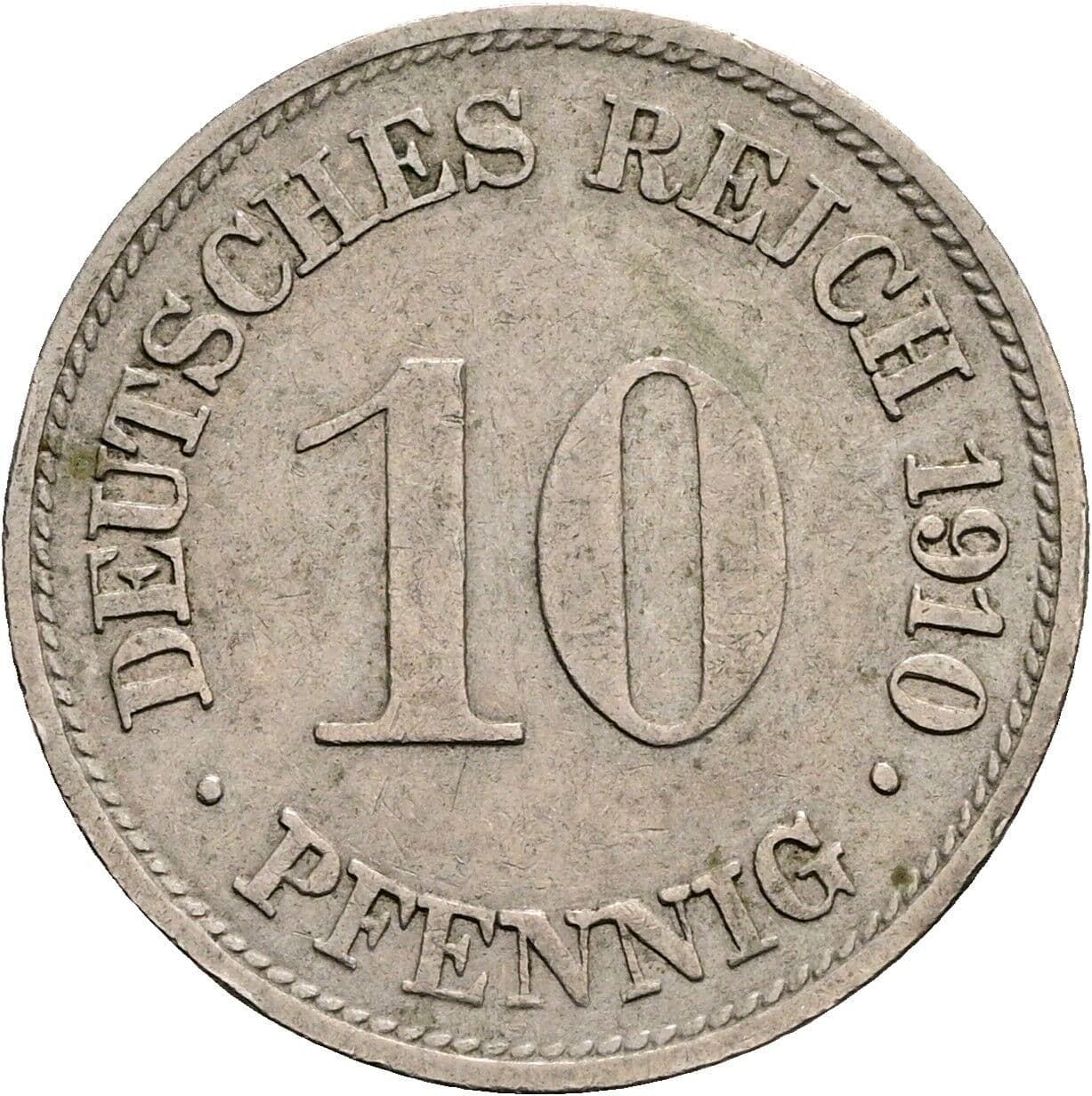 10 Pfennig 1910 G – Vorderseite