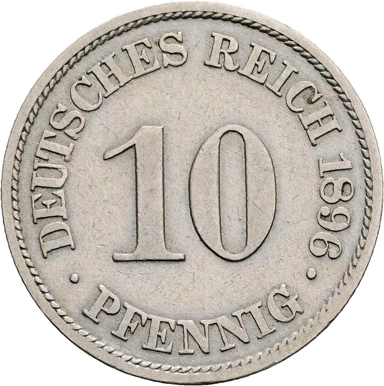 10 Pfennig 1896 A – Vorderseite