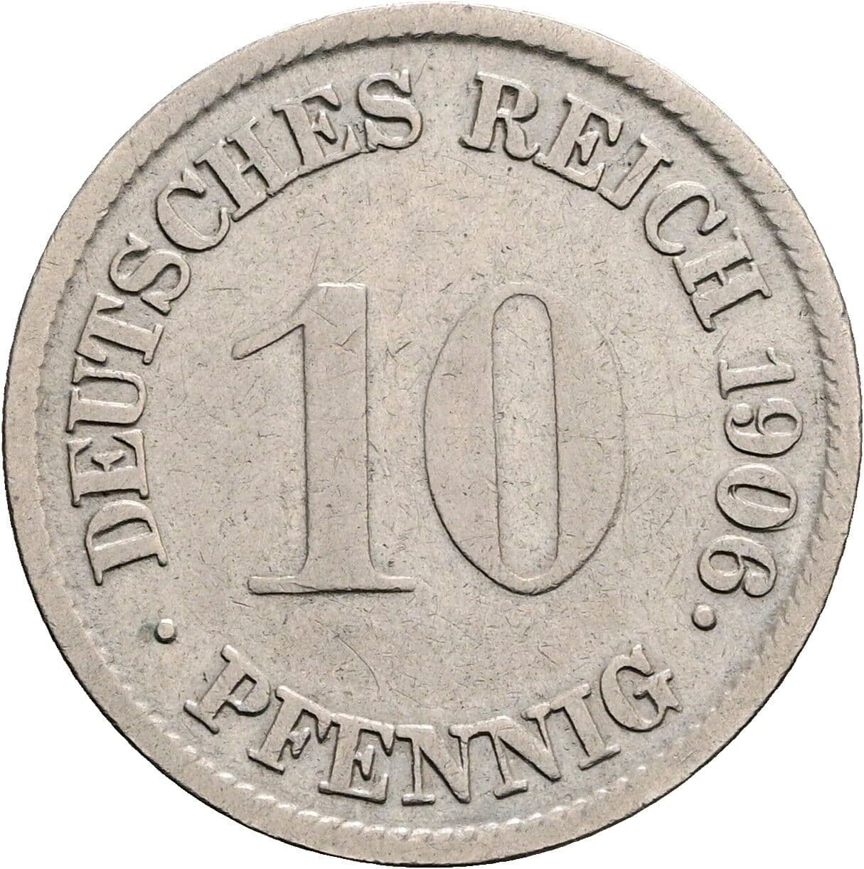 10 Pfennig 1906 G – Vorderseite