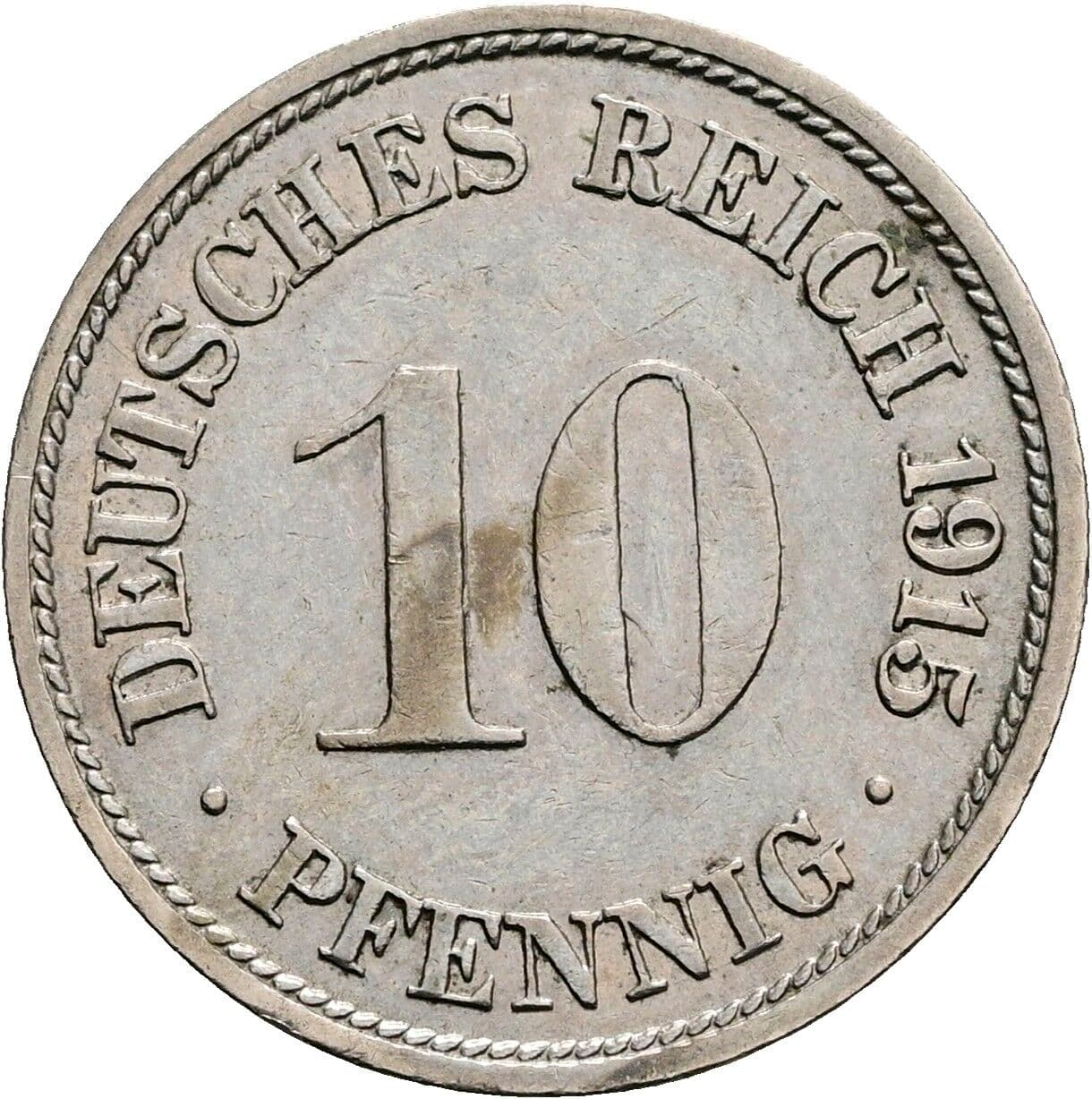 10 Pfennig 1915 F – Vorderseite