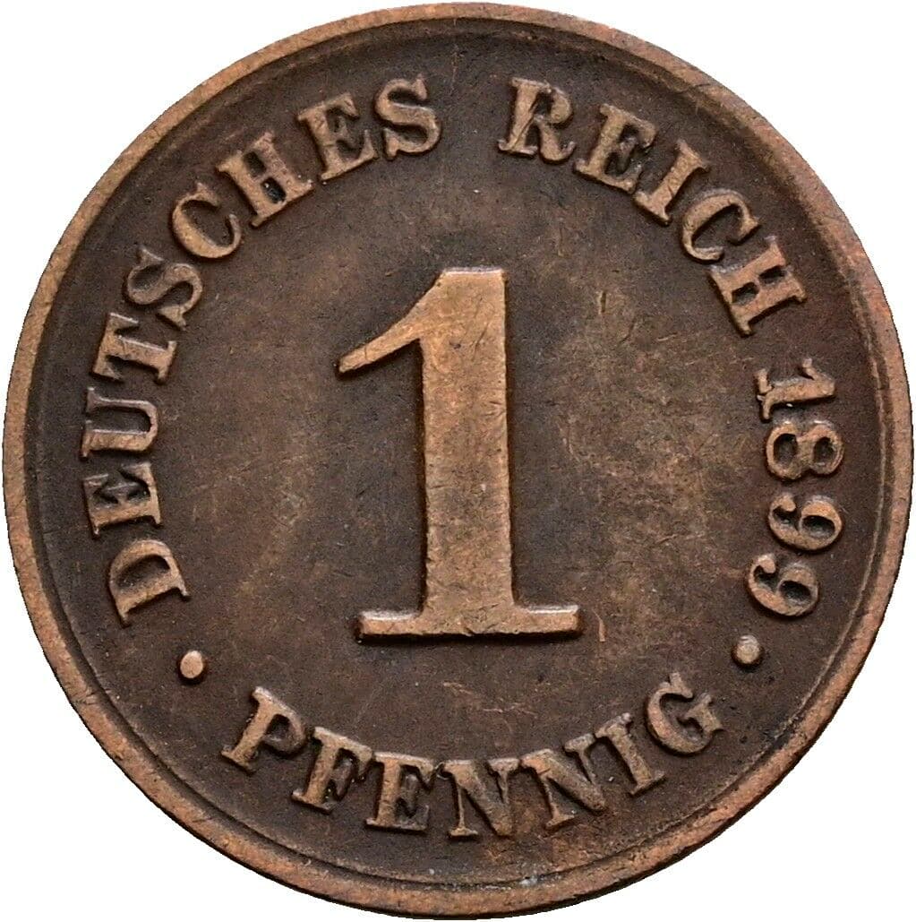 1 Pfennig 1899 D – Vorderseite