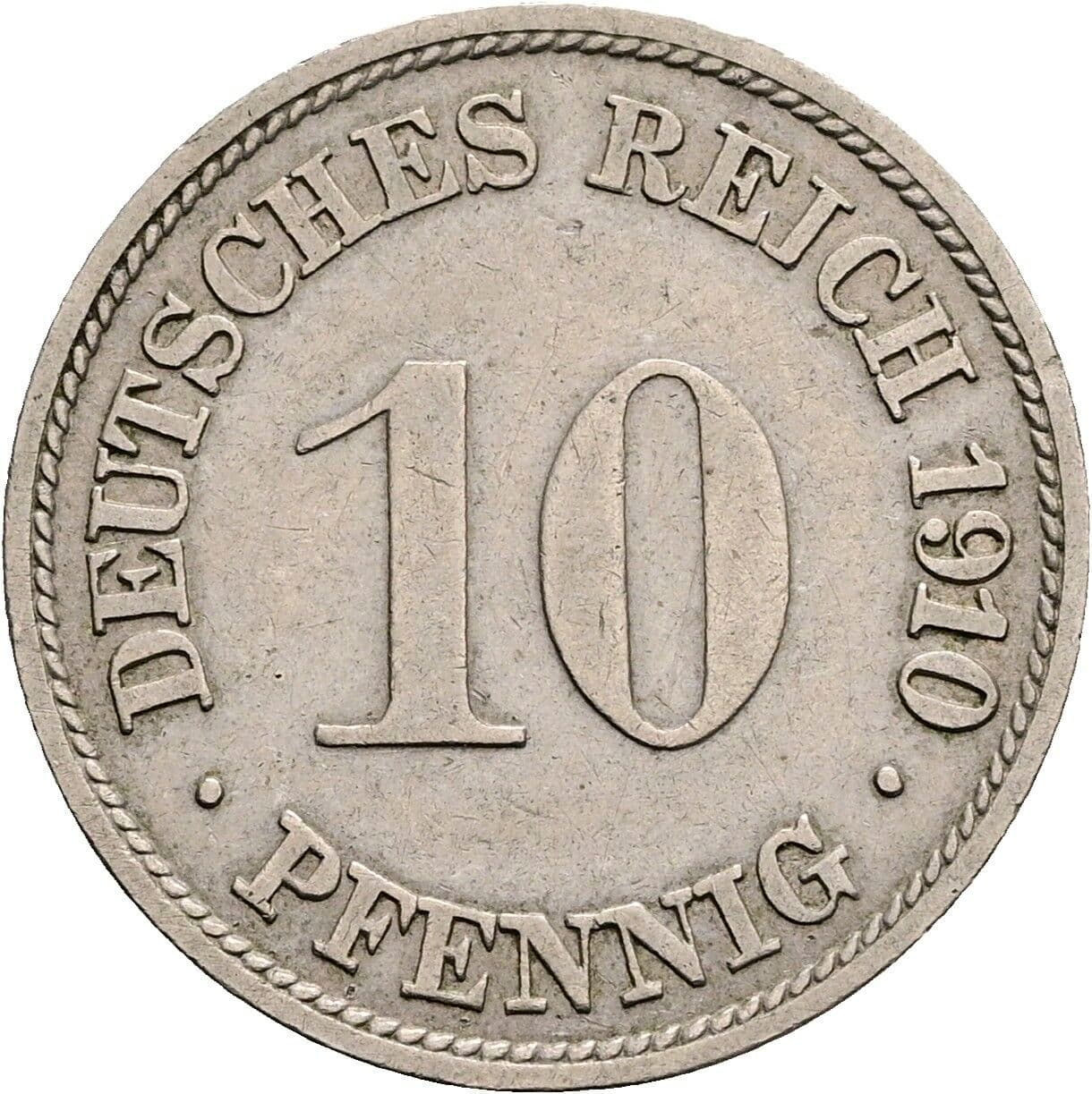 10 Pfennig 1910 G – Vorderseite